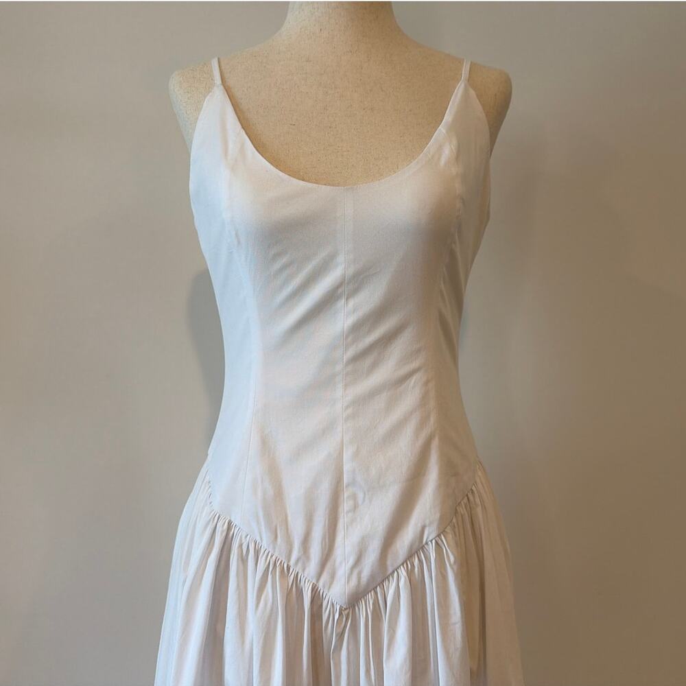 NWOT Staud White Cotton Blend Maxi Dress, Women’s Size 4 - Picture 2 of 8